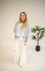 Blue Mix Print Blouse