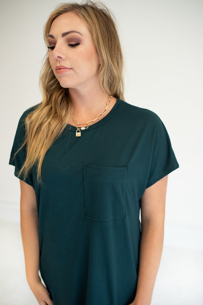 Dark Teal T-Shirt Dress