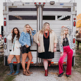 Magenta Velvet Wide Leg Pants