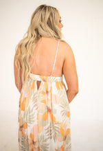 Peach Combo Tropical Floral Print Maxi