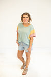 High Waisted Front Button Distressed Shorts