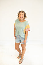 High Waisted Front Button Distressed Shorts