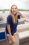 Distressed Front Pocket Tee