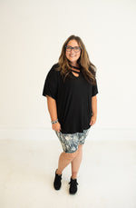Black & Tan Biker Shorts