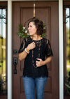 Black Laced Way S/S Blouse