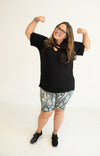 Black & Tan Biker Shorts