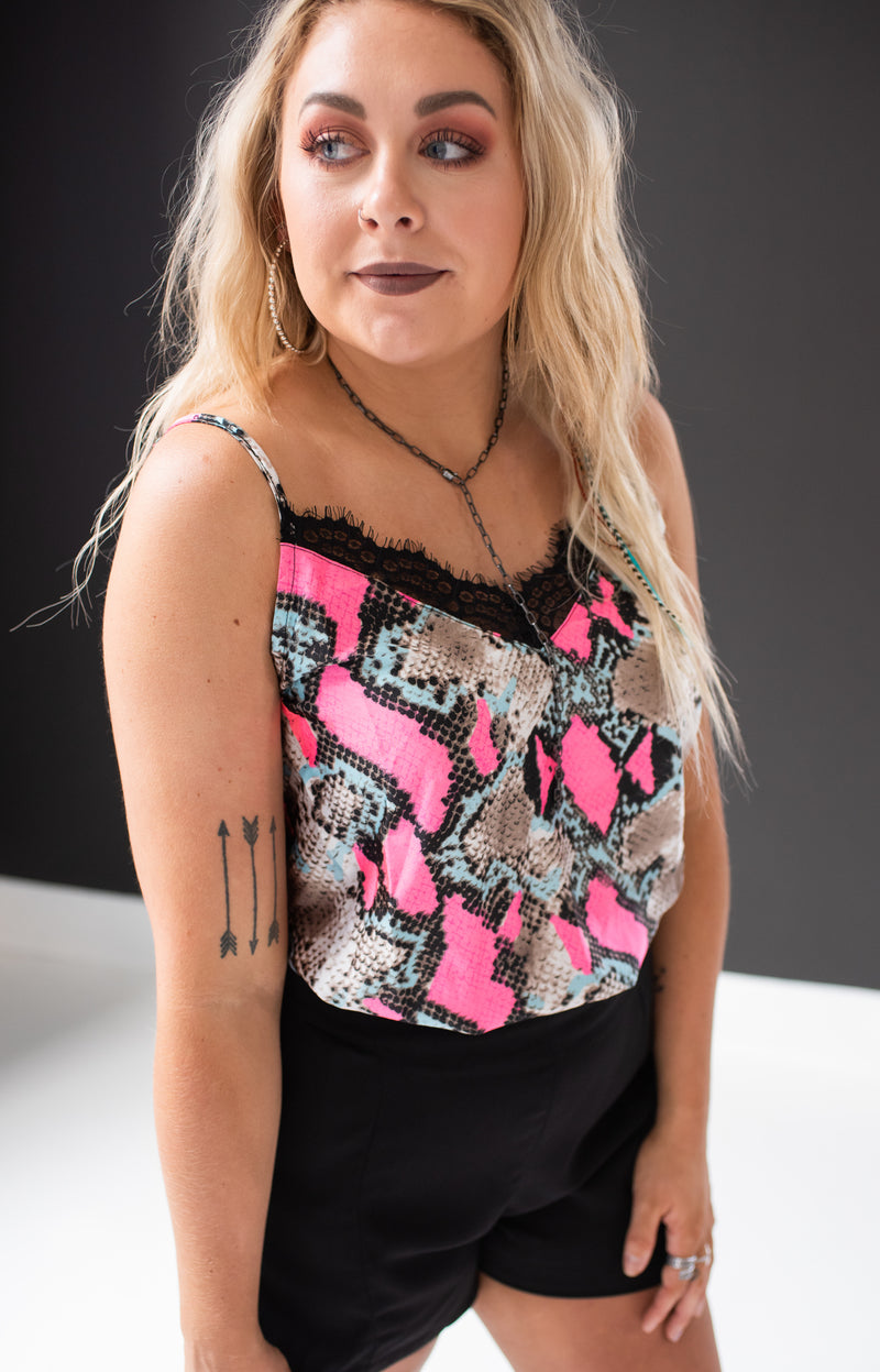 Diamond Lariat Chain Necklace - Black