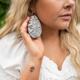 B&W Snake Leather Earring