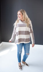 Natural & Mocha Fleece Cowlneck