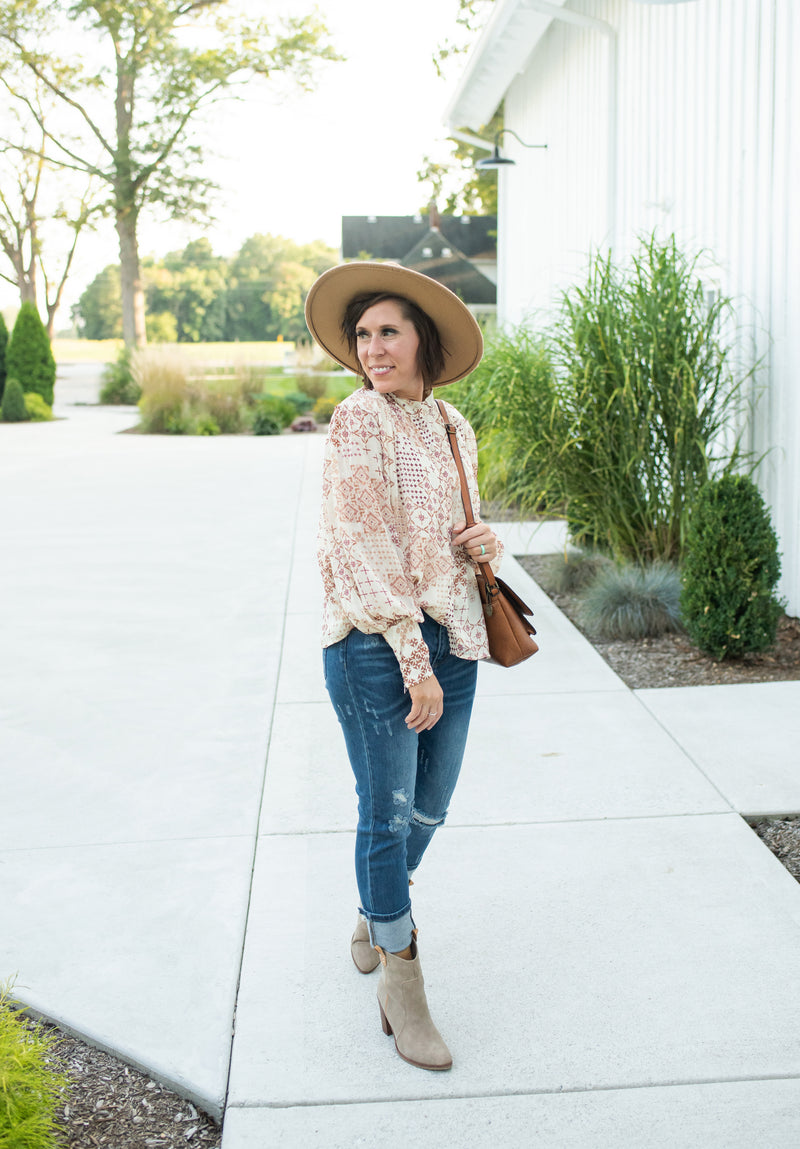 Let's Have Brunch Printed Chiffon Blouse