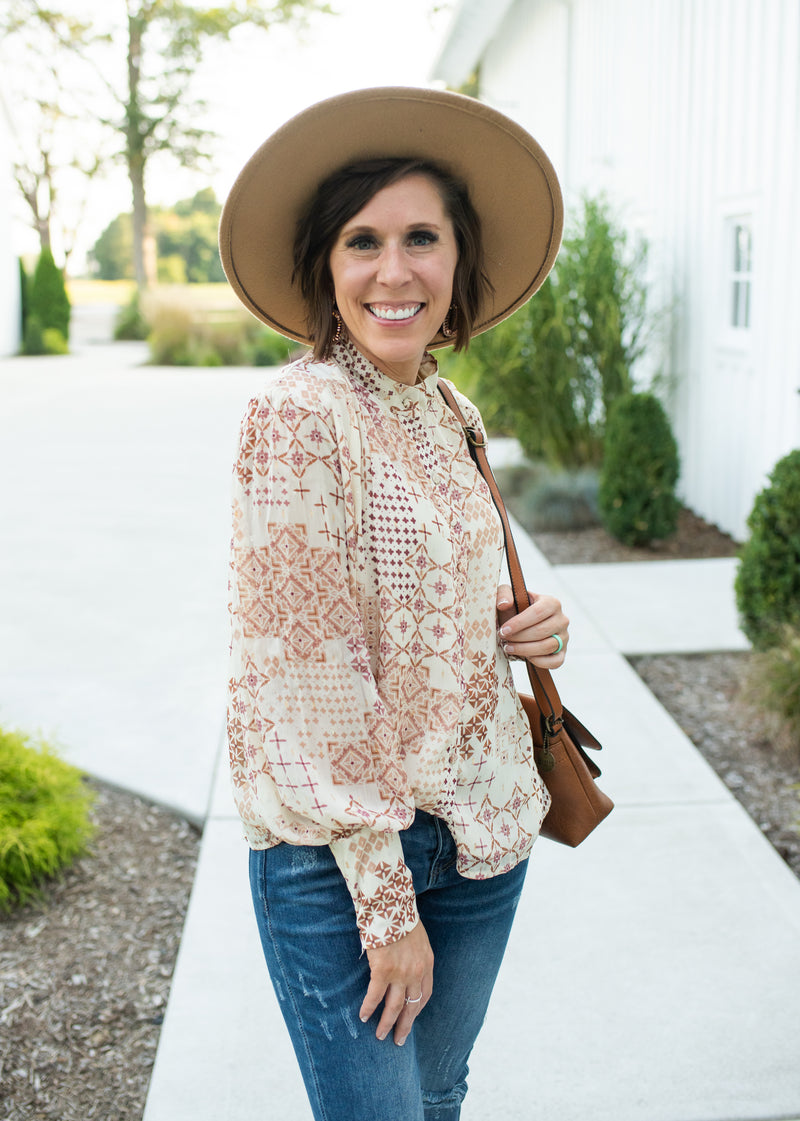Let's Have Brunch Printed Chiffon Blouse