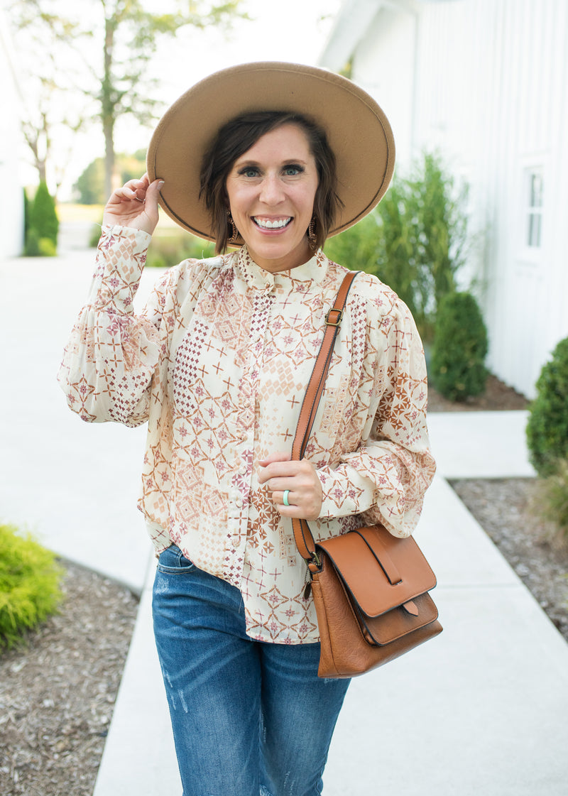Let's Have Brunch Printed Chiffon Blouse