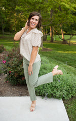 Ivory Multi Ditsy Print Floral S/S Blouse