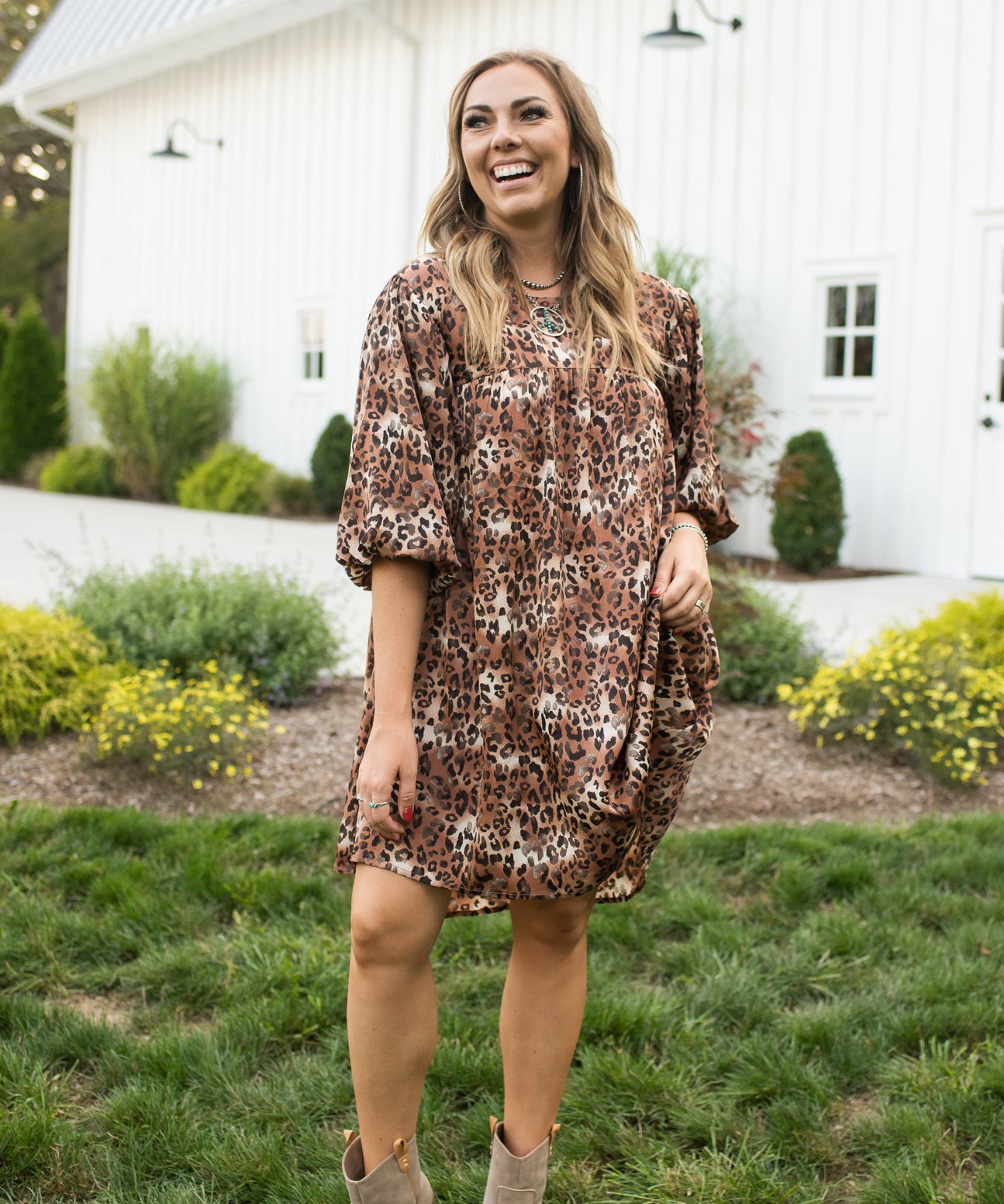Brown Leopard Printed Babydoll Dress The Red Raccoon Brown Leopard Printed Babydoll Dress The Red Raccoon