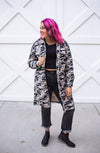 Grey Camo Long Corduroy Shacket