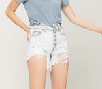 Heavy Distressed Front Button Shorts